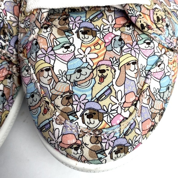 Bobs From Sketcher's Women's Memory Foam Dog Print Lace Up Shoes Size 10 - Picture 3 of 11